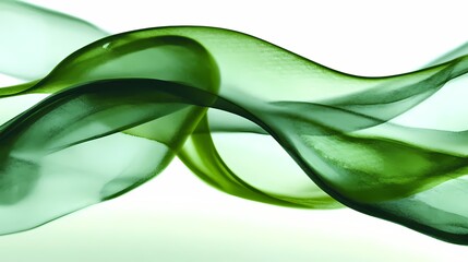Obraz premium Grüne fließende Formen – Natürliche Eleganz in Bewegung 