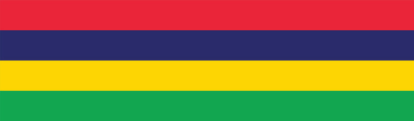 Flag of Mauritius. Mauritius flag long banner digital vector illustration