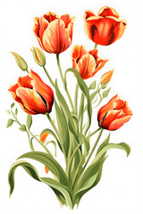 Obraz premium Digital tulip flower pattern abstract graphic poster background