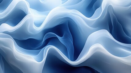 Obraz premium Flowing Waves of Soft Blue Fabric in Gentle Motion and Light