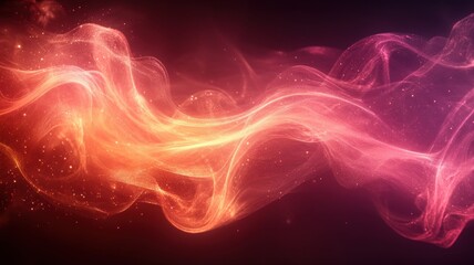 Obraz premium Colorful Abstract Waves of Light in Orange and Pink Shades