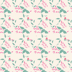 seamless pattern with pink roses
