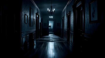 Fototapeta premium Dark Hallway 3D Illustration