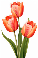 Fototapeta premium Digital tulip flower pattern abstract graphic poster background