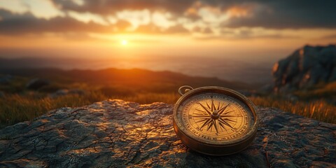 Golden Hour Compass: Guiding Your Journey to the Sunset