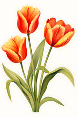 Digital tulip flower pattern abstract graphic poster background