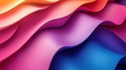 Obraz premium Colorful Waves of Paper Creating Modern Abstract Background Design