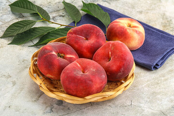 Ripe sweet and juicy Flat peach