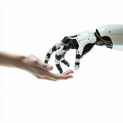 robotic hand isolated on white background