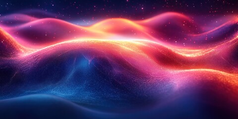 Fototapeta premium Abstract Cosmic Landscape: Vibrant Nebula Waves