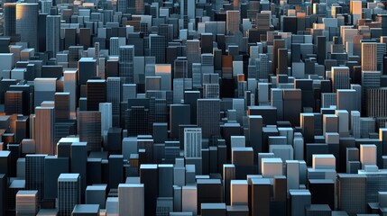 Obraz premium Geometric Cityscape Digital Illustration