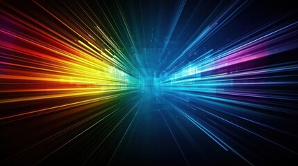 Abstract Colorful Radial Motion Lines Background