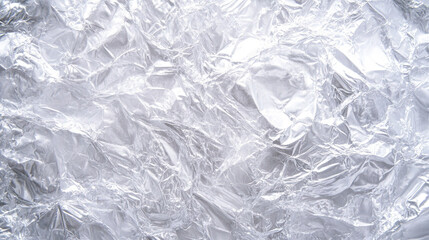 Crumpled Silver Foil Texture, Shiny Metallic Background