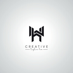 Obraz premium WH HW Letter Modern Artistic Alphabet Logo Design. Initial Based Vector Template.