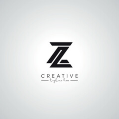 ZL LZ Letter Modern Artistic Alphabet Logo Design. Initial Based Vector Template.