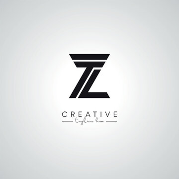 ZT TZ Letter Modern Artistic Alphabet Logo Design. Initial Based Vector Template.
