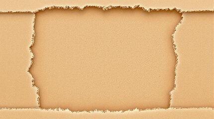 earthy torn cardboard with rough irregular shape and jagged edges showing corrugated texture for raw simplicity