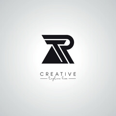 RT TR Letter Modern Artistic Alphabet Logo Design. Initial Based Vector Template.