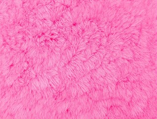 vibrant pink fluffy faux fur fabric with wavy texture close-up 3d rendering against plain background