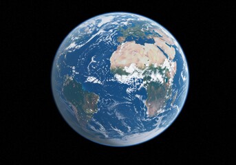 Beautiful Detailed Image of Planet Earth with the Continents Visible