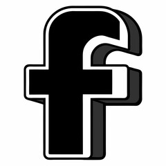 Obraz premium F icon vector on whit background.