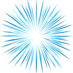 Obraz premium Blue burst light effect, radiating, white background, graphic design element