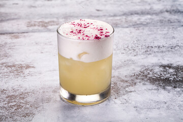 Cocktail Whiskey sour in the glass
