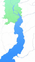 Obraz premium 3D Coastal Map Illustration