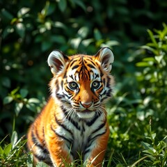 Obraz premium It is a baby tiger.