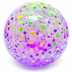 Colorful beach ball isolated, summer fun