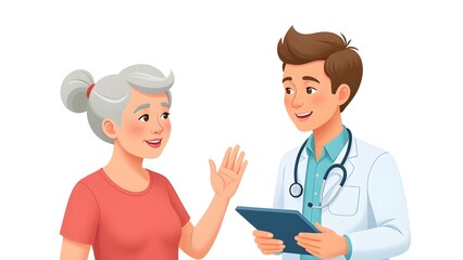 Fototapeta premium Doctors patiently consult the elderly