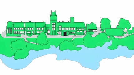 Green Campus Illustration Lakeside College