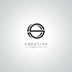 CS SC Letter Modern Artistic Abstract Logo Design. Initial Based Vector Template.