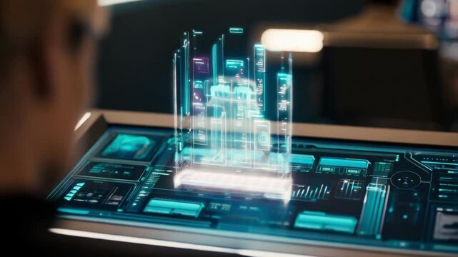 Futuristic Holographic Data Visualization &ndash; Tech Concept"