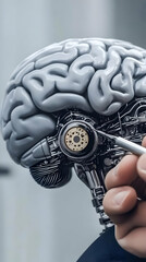 Robotic Brain 3D Illustration