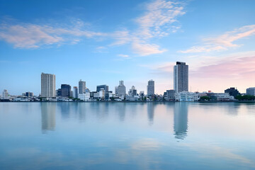 Obraz premium Cityscape Skyline Reflection Photo