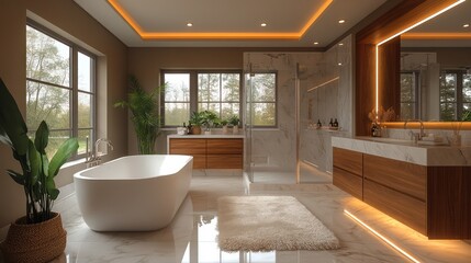Luxurious Modern Bathroom Design: A Serene Spa-like Retreat