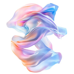 Obraz premium A flowing, colorful fabric-like structure with soft curves and gradients, blending hues of pink, blue, and lavender.