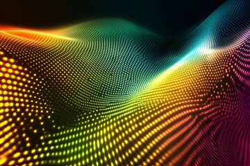 Obraz premium Vibrant Rainbow Wave Abstract Background Digital Art