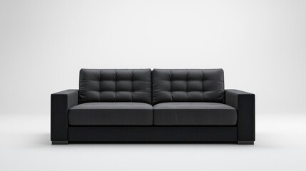 Obraz premium Dark Gray Modern Sofa With Button Tufted Backs