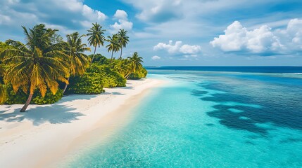 exotic floral haven meets pristine, clear waters of tropical bliss image