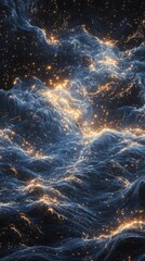 Stunning cosmic waves illuminated by stars drifting through the vast universe