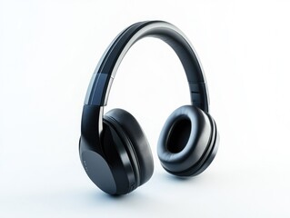 Ultra modern headphones with built-in microphone, featuring a sleek black design and high fidelity audio quality. Perfect for professionals who need clear communication during calls or gaming.