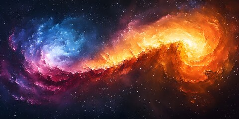 Obraz premium iridescent rainbow galaxy space swirl trippy artwork abstract background