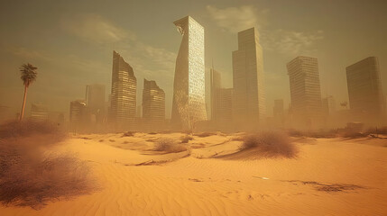Desert Cityscape 3D Illustration