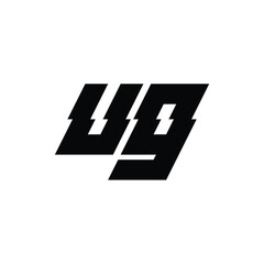 UG monogram logo design letter text name symbol monochrome logotype alphabet character simple logo