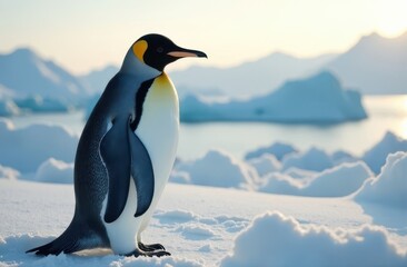 Fototapeta premium Penguins in the snow . Wild birds