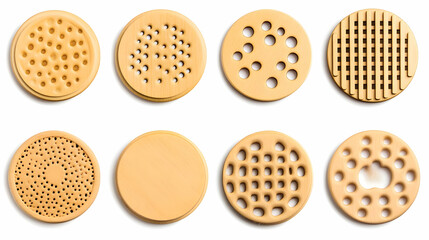 Fototapeta premium Wooden Coaster Designs: Illustration Set