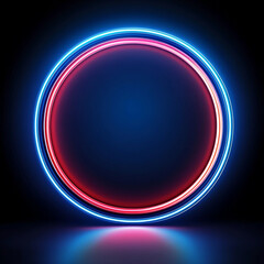 Fototapeta premium A vibrant neon circle glowing against a dark backdrop, perfect for modern designs.