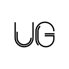 UG monogram logo design letter text name symbol monochrome logotype alphabet character simple logo